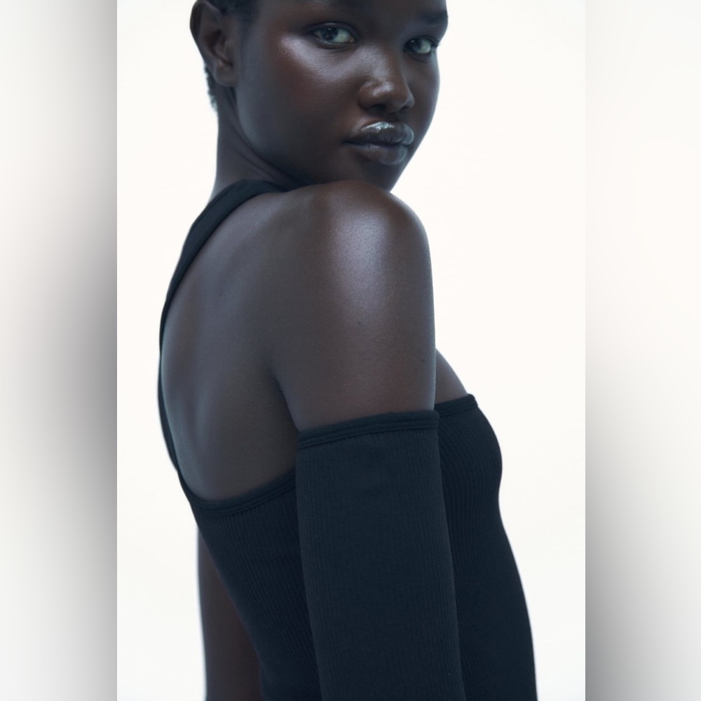ZARA One Sleeve Seamless Mini Dress - Picture 9 of 10